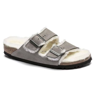 Mules Birkenstock Arizona Normal aus echtem Wildleder und Lammfell