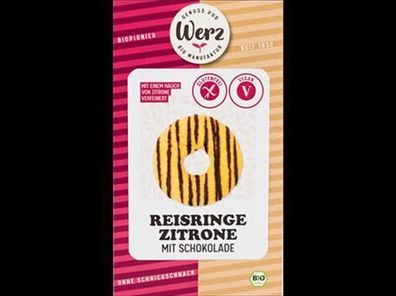 Naturkornmühle Werz 3x Reis Ringe Zitrone mit Schokolade, Vollkornkekse, glutenfr