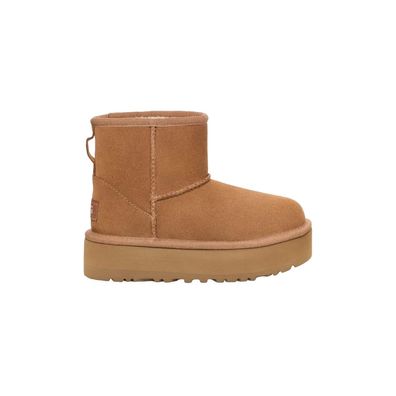 Stiefel UGG Mini Platform aus Wildleder, kastanienbraun