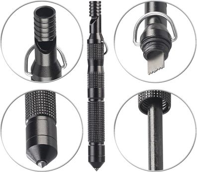 NEU 3in1 Feuerstarter Notfall Pfeife Glasbrecher Alu für Verteidigung Sicherheit