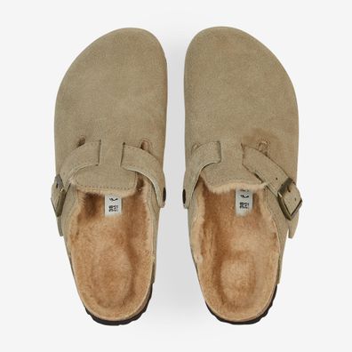 Mules Birkenstock mit Fell Beige