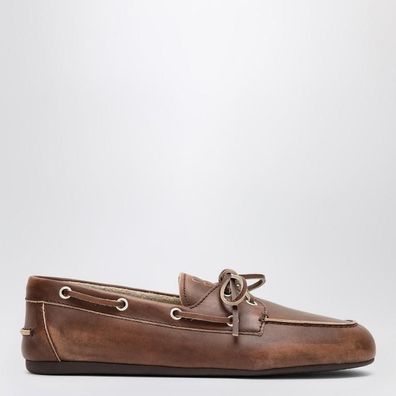 Mokassins Miu Miu braunes Vintage-Leder