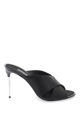 Mule Dolce & Gabbana aus schwarzem Satin mit Logo