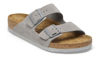 Sandalen Birkenstock Arizona aus weichem Wildleder, grau