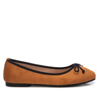 Ballerinas Xti Damen Wildleder Braun mit schwarzer Schleife
