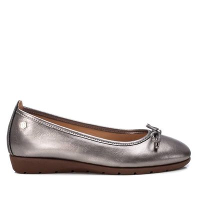 Ballerinen Carmela graues Leder mit Schleifendetail