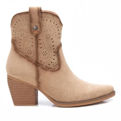 Bottines Refresh Cowboy en textile marron