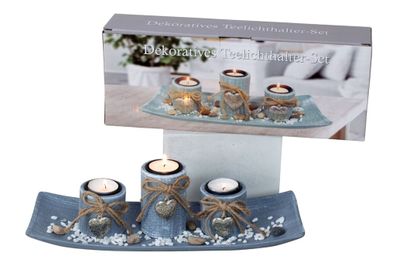 Dekoschale mit Kerzenhalter Teelichthalter Kerzen Halter Kerzenständer R3