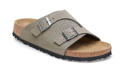 Sandalen Birkenstock Zérich aus geprägtem Wildleder, grau