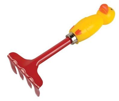 Handrechen Für Kinder Garten Spielzeug Klein Rot Rechen Stahl Ente Motiv 19cm