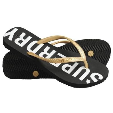 Flip-Flops Superdry Code Essential schwarz/gold metallic