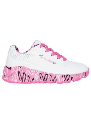 Lifestyle Schuhe Skechers Uno Lite Lovely Luv x JGoldcrown Weiß und Rosa