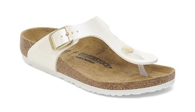 Sandalen Birkenstock Gizeh Weiß Lizard Metallic