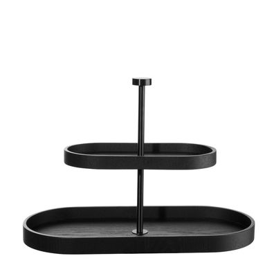 ASA Selection Etagere 2 stufig oval Holz schwarz Wood black 53675970 Höhe 25cm