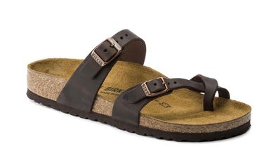 Sandale Birkenstock Mayari aus braunem Nubukleder