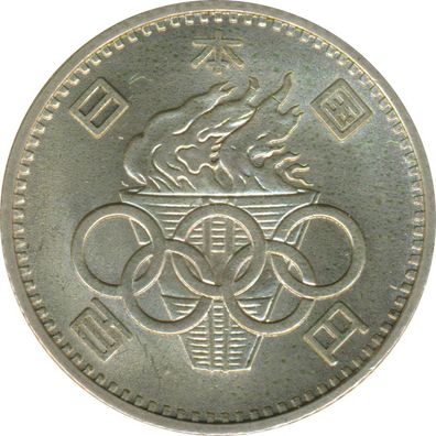 Japan 100 Yen 1964 Olympiade in Tokyo Silber*
