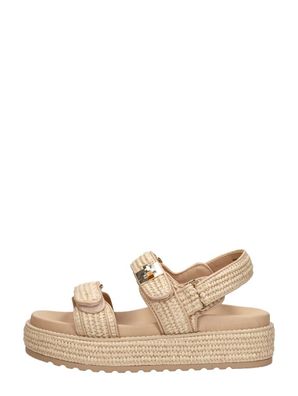 Sandalen Steve Madden Beige mit verstellbaren goldenen Schnallen