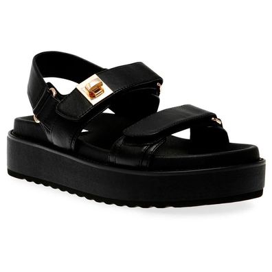 Sandalen Steve Madden Schwarzes Leder mit verstellbaren Riemen
