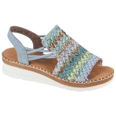 Sandalen Rieker mit elastischem Riemen und Keilabsatz