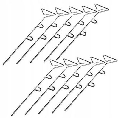 KADAX Blumenstütze aus Stahl, Stützstäbe, für Orchideen, Dreieck, 45cm, 10 Stück