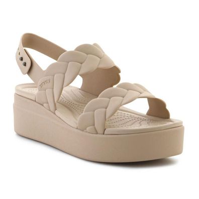 Sandalen Crocs Brooklyn Woven Niedriger Keilabsatz Chai