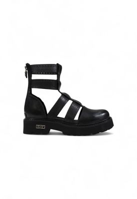 Sandalen Cult Leder mit Reißverschluss schwarz