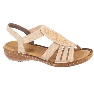 Sandalen Rieker Bequeme flache Sandalen mit elastischem Verschluss