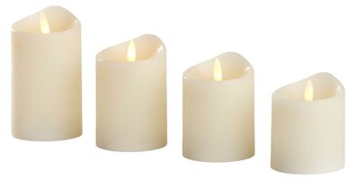 X-Mas Art Collection Kerzen LED Echtwachs 4tlg. Set mit Timer creme 613-402218