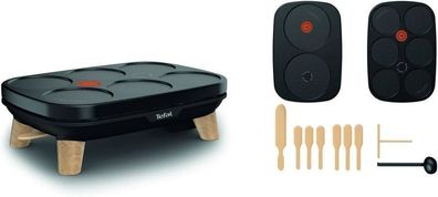 TEFAL Gourmet-Crepiere Crepemaker Zwei abnehmbare Antihaftplatten PY900D12