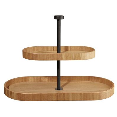 ASA Selection Etagere 2 stufig oval Holz Wood nude 53670970 Höhe 25cm