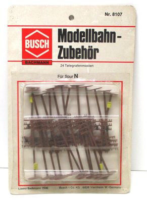Spur H0 Busch 8107 Set Telegraphenmasten Bausatz OVP (4650k)