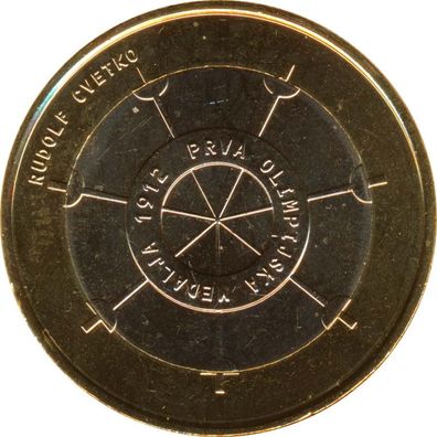 Slowenien 3 Euro 2012 100 Jahre Goldmedaille Rudolf Cvetko Bimetall*