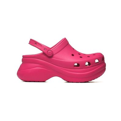 Sabots Crocs Fuchsia mit Keilsohle