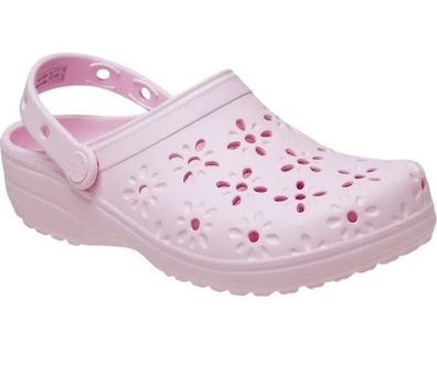 Sabots Crocs Classic Floral Cut Out Rose Lait