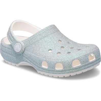 Sabot Crocs Weiß mit irisierendem Glitzereffekt