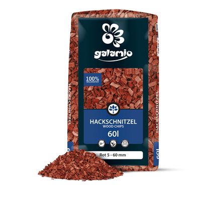 Galamio Holzhackschnitzel Rot 60l Farbe Rot