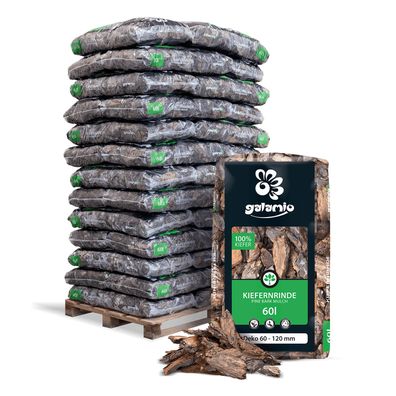 Galamio Rindenmulch Kiefer Deko 60l x 39 Sack 2340l Palette Körnung 60 - 120