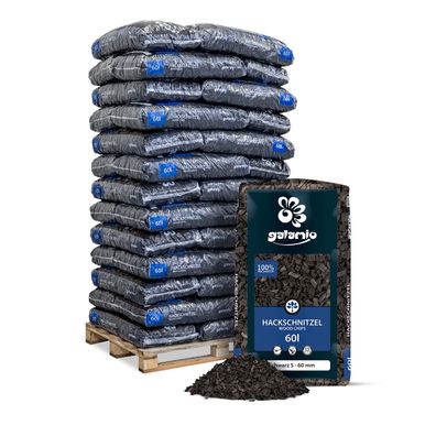 Galamio Holzhackschnitzel Schwarz 60l x 39 Sack 2340l Palette Farbe Schwarz