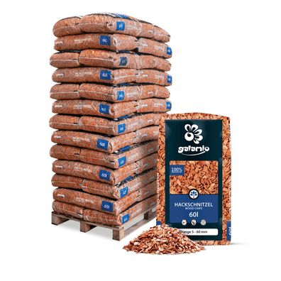Galamio Hackschnitzel Holzdekor Orange 5-60 mm 60l x 39 Sack 2340l Palette Farbe Oran