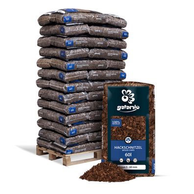 Galamio Holzhackschnitzel Braun 60l x 39 Sack 2340l Palette Farbe Braun