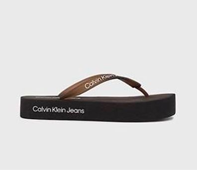 Tongs Calvin Klein Flatform Logo schwarz
