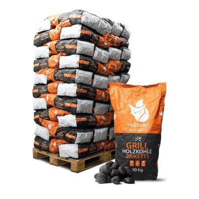 Heizfuxx Grillbriketts 10kg x 60 Sack 600kg Palette