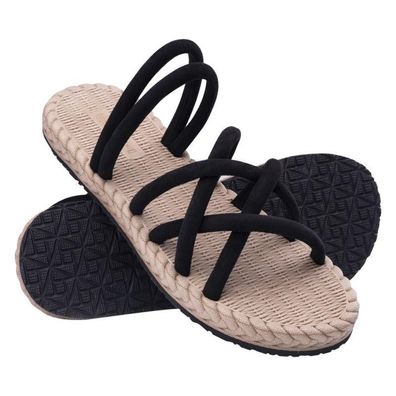 Tongs Iguana Noir et Beige Damen