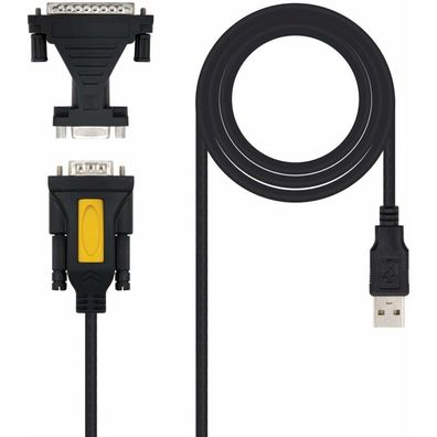 Nanocable 10.03.0002 Cable Adapter / Adapter Usb A Rs-232 db9 Black
