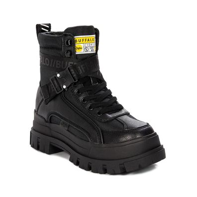 Bottinen Buffalo Schwarz mit Schnérung