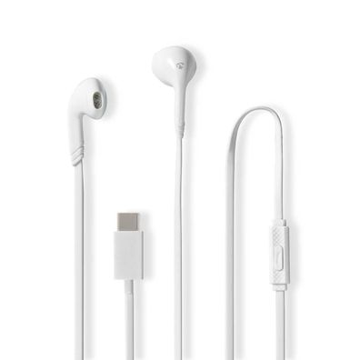 Kopfhörer Nedis USB-C kabelgebunden weiß