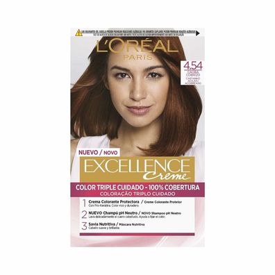 L'Oréal Professionnel Excellence Creme tinte #4,54 castaño caoba cobrizo 192ml