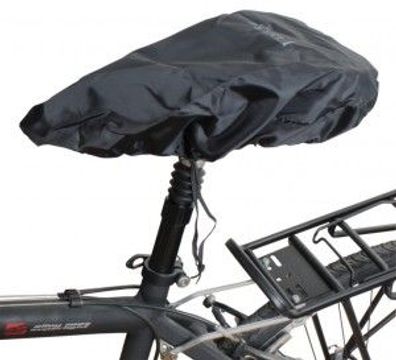 Sattel-Regenüberzug Universalgröße schwarz, Polyester mit Kordelzug