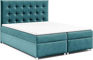 Boxspringbett Trinity K-12 mit Bonellfederkernmatratze H3 & 7cm PUR-Schaum-Topper