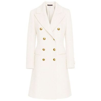 Made in Italy White Wool Women Coat